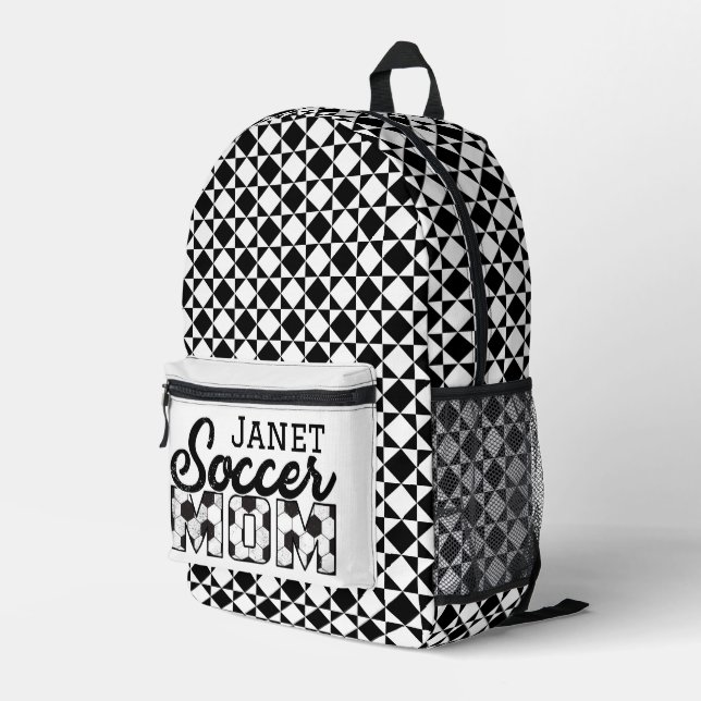 Sac À Dos Imprimé Soccer Maman Motif Abstrait Personnalisé (Coin arrière droit)