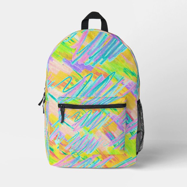 Sac À Dos Imprimé Spirit of Bratislava Abstrait Art Crayons (Recto)
