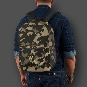 Sac À Dos Imprimé Sport militaire Camouflage élégant Armée verte