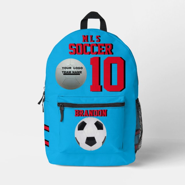 Sac À Dos Imprimé Sports bleus personnalisés (Recto)