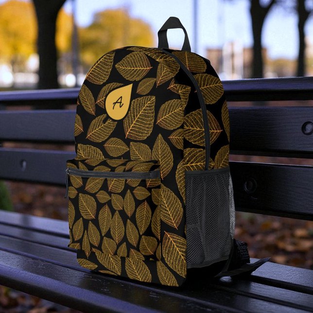 Sac À Dos Imprimé Squelette jaune Motif Monogramme initial (backpack with template monogram)