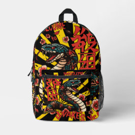 Sac À Dos Imprimé Style de dessin animé de serpent en bois vert - No