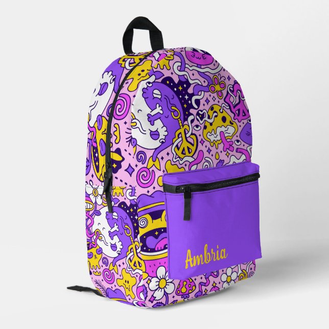 Sac À Dos Imprimé Style Hippy Trippy (Coin arrière gauche)
