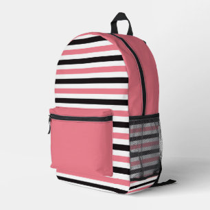 Sac À Dos Imprimé Stylish rose et noir rayé