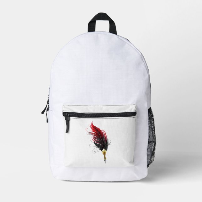 Sac À Dos Imprimé Stylo rouge en plumes avec nib or (Recto)