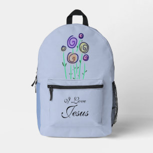 Sac À Dos Imprimé Sucette Graphique Floral J'aime Jésus Lavande