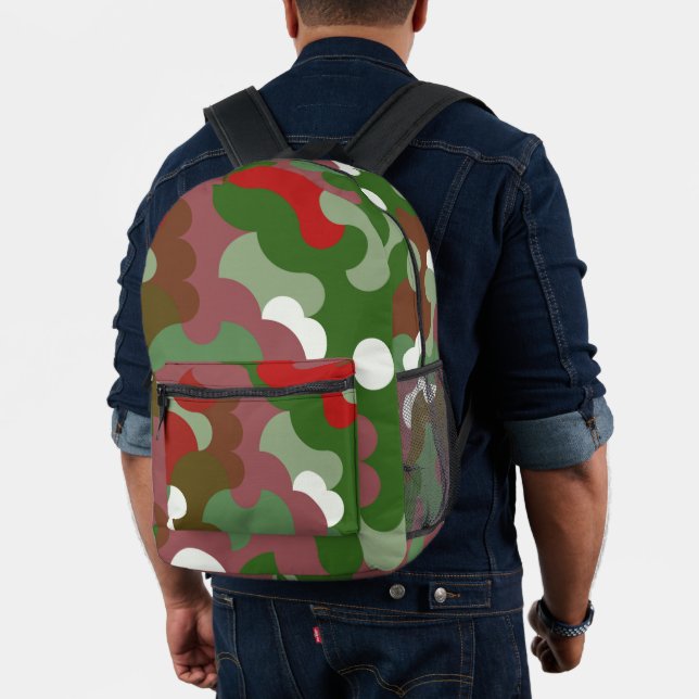 Sac À Dos Imprimé Super Funky Retro Boho Rouge et Vert Noël (Insitu (Modèle))