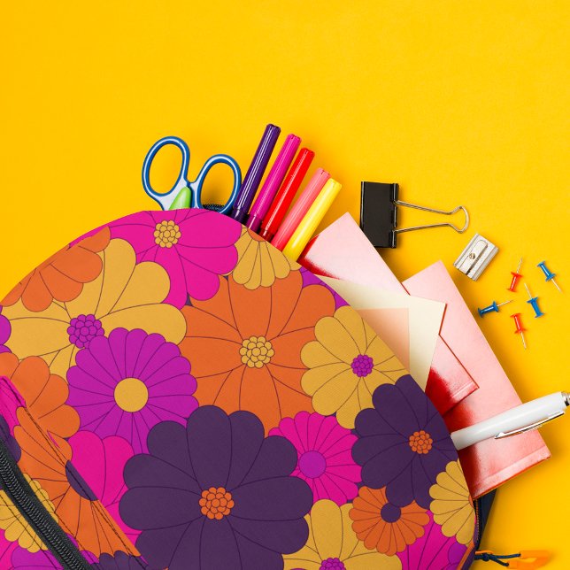 Sac À Dos Imprimé Super violet et rose hippie puissance (Créateur téléchargé)