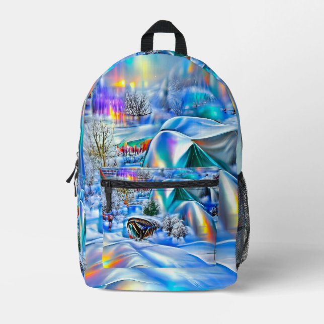 Sac À Dos Imprimé Surreal Winter Wonderland avec lumière Iridescente (Recto)
