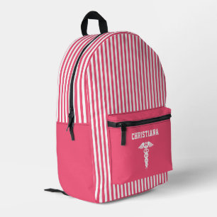 Sac À Dos Imprimé SYMBOLE Médicale PERSONNALISÉ Bandes roses