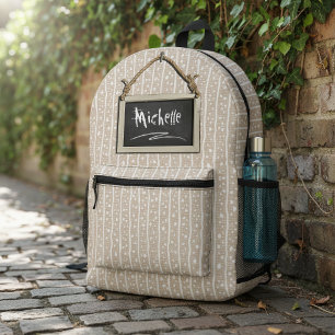 Sac À Dos Imprimé Tableau Noir Suspendu Beige ID397