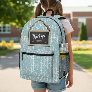Sac À Dos Imprimé Tableau Noir Suspendu Bleu ID397