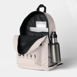Sac À Dos Imprimé Tableau Périodique 'Génie' - Beige Blush Doux