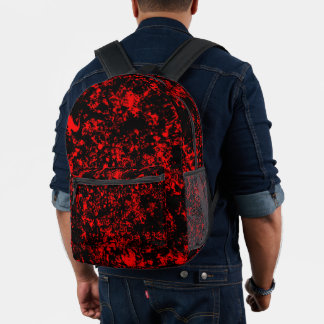 Sac À Dos Imprimé Tache de peinture-noir et rouge