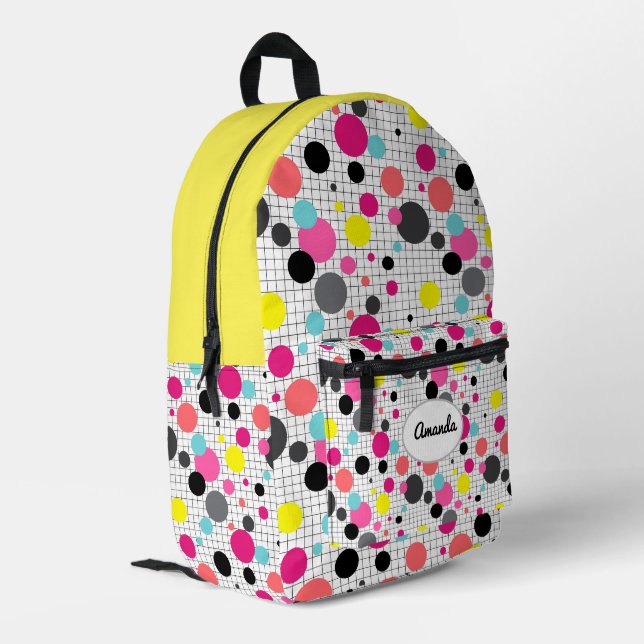 Sac À Dos Imprimé Tasse en papier pois Memphis (Coin arrière gauche)