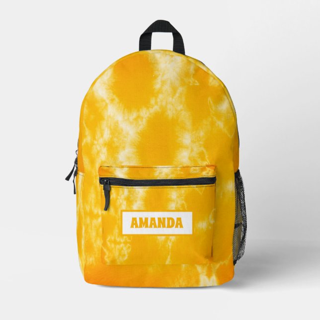 Sac À Dos Imprimé Teinture à tarte jaune personnalisée (Recto)