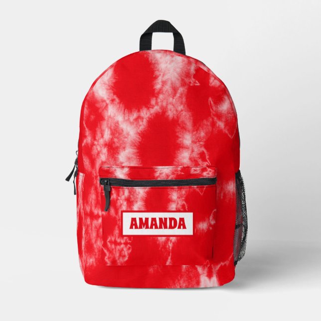 Sac À Dos Imprimé Teinture à tarte rouge personnalisée (Recto)