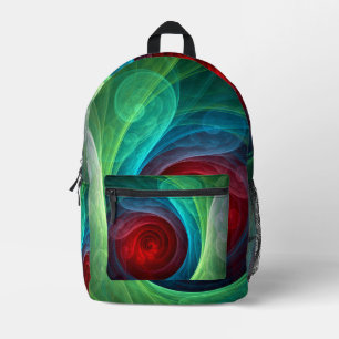 Sac À Dos Imprimé Tempête rouge Floral Art moderne Abstrait Motif co