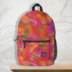 Sac À Dos Imprimé Tendance Colorful Pink Jaune Motif de teinture à t