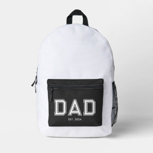 Sac À Dos Imprimé Texte gras minimal noir Papa établi