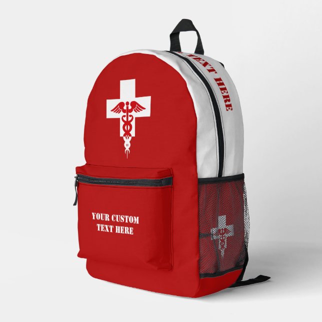 Sac À Dos Imprimé Texte personnalisé Médicale professionnel (Coin arrière droit)