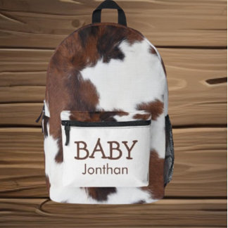 Sac À Dos Imprimé Textures Brown et blanches de vaches pour bébés