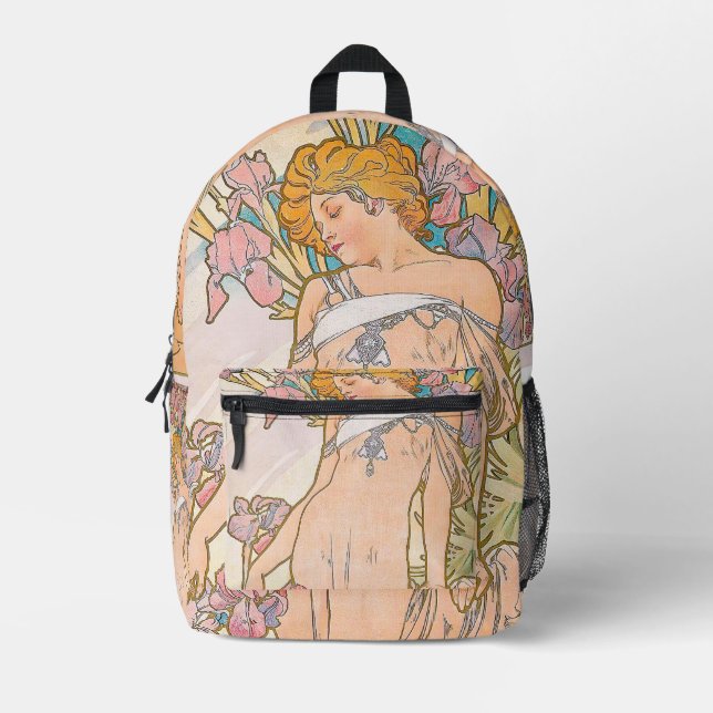 Sac À Dos Imprimé The Iris (1897) par Alphonse Mucha (Recto)