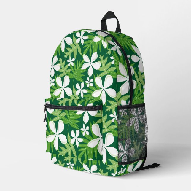 SAC À DOS IMPRIMÉ TIARE MOTIF EN VERT (Coin arrière droit)