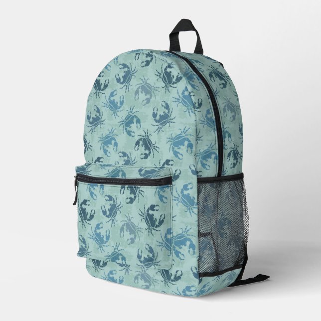 Sac À Dos Imprimé Tie Dye Motif De Crabes (Coin arrière droit)