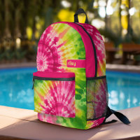 Tie Dye Motif Green Red - nom personnalisé