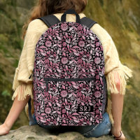 Tiedye Retro Fleurs roses Motif Monogramme personn