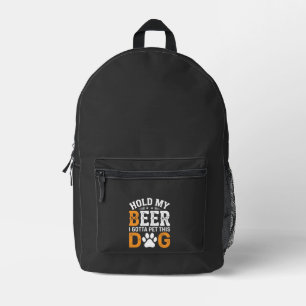 Sac À Dos Imprimé Tiens Ma Bière Amateur de Chien