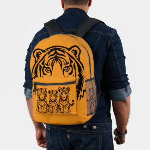 Sac À Dos Imprimé Tigre graphique visage orange