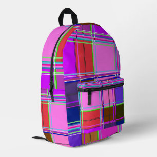Sac À Dos Imprimé Tissu à motif tartan rose Madras