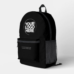 Sac À Dos Imprimé Total noir Logo et texte personnalisés