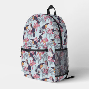 Sac À Dos Imprimé Toucans Avec Fleurs Exotiques