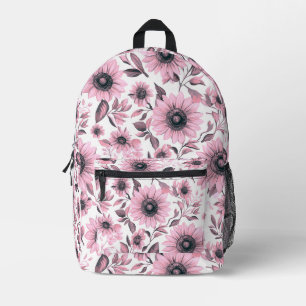 Sac À Dos Imprimé Tournesols Floraux Roses