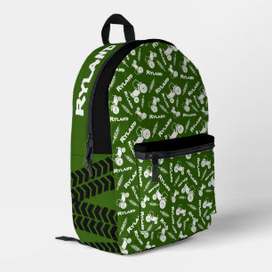 Sac À Dos Imprimé tracteur vert et graphique blé personnalisé
