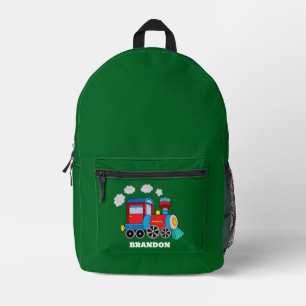 Sac À Dos Imprimé Train pour enfants Garçons Bleu Nom personnalisé