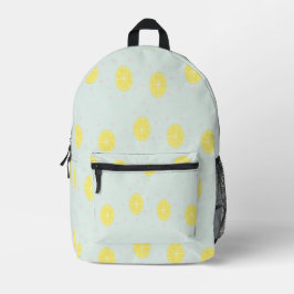Sac À Dos Imprimé Tranches de citron jaune sur bleu