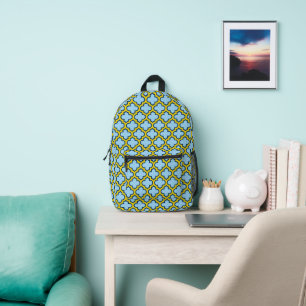 Sac À Dos Imprimé Trellis bleu et jaune, treillis, Quatrefoil