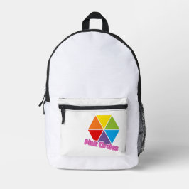 Sac À Dos Imprimé Triangles colorés avec Cercles roses Texte