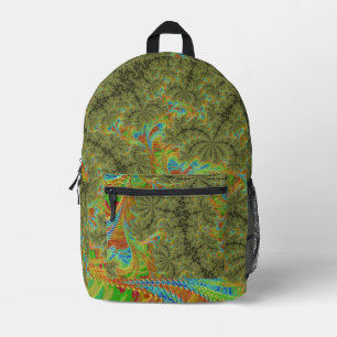 Sac À Dos Imprimé Trippy Psychedelic Spiral Fractal Art