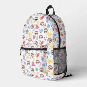 Sac À Dos Imprimé Tropical Sloth & Motif Feuille