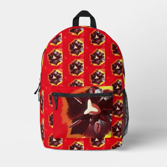 Sac À Dos Imprimé Tulipe rouge écarlate (Recto)