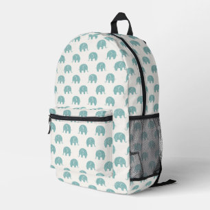 Sac À Dos Imprimé Turquoise Cute Elephant Motif