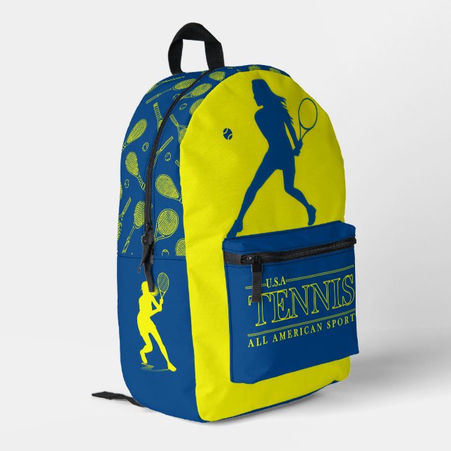 Sac À Dos Imprimé U.S.A Tennis Design Backpack  (Coin arrière gauche)