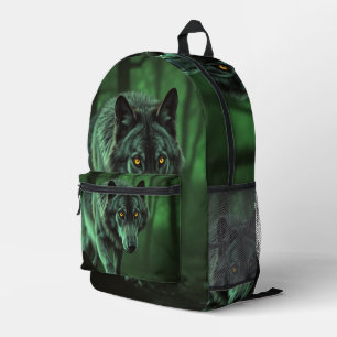 Sac À Dos Imprimé Un Regard Hantant D'Un Loup De Nuit