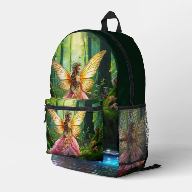 Sac À Dos Imprimé Une féerie magique forêt boisée (Coin arrière droit)