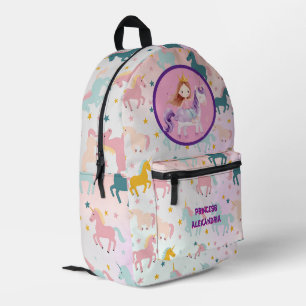 Sac À Dos Imprimé Unicorne Princesse personnalisée
